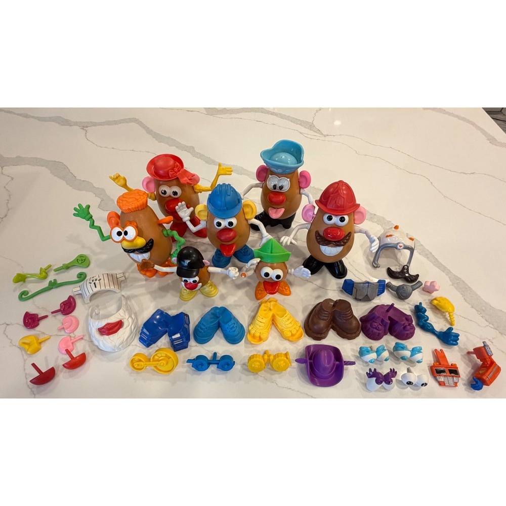 Playskool Mr Potato Head Lot 7 Figures 50+ Accessories Fireman Pirate Baseball